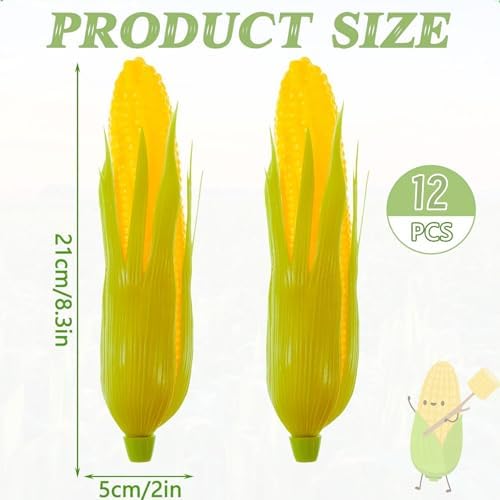 12PCS Realistic Artificial Plastic Corn Cob Decorations