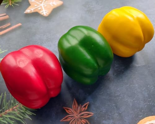 Ebonee Artificial Bell Peppers 6-Pack Realistic Decor