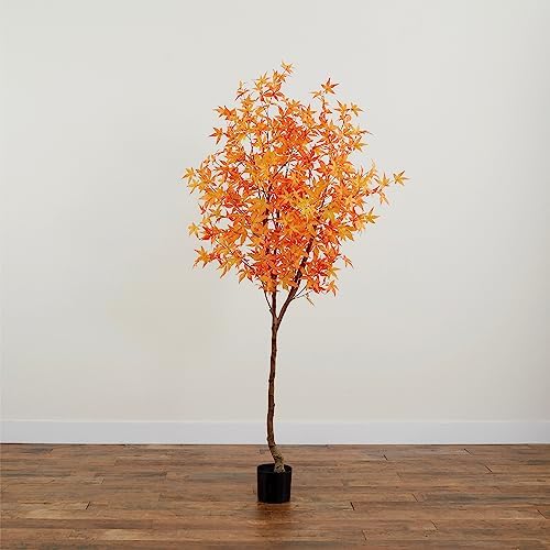 Nearly Natural 7ft Autumn Maple Artificial Fall Tree