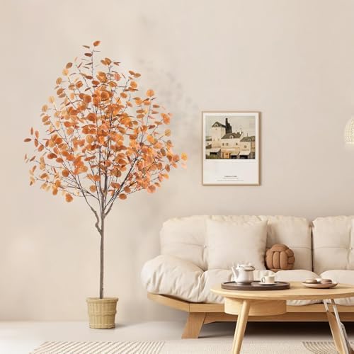 6FT Artificial Eucalyptus Tree for Fall Decor