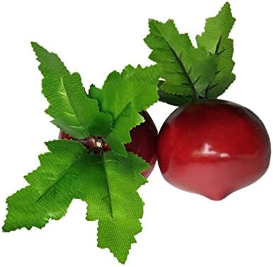 2 Pcs Artificial Beets with Leaves for Home Decor