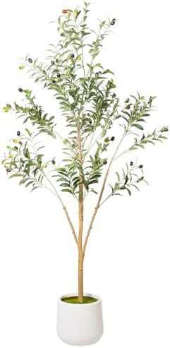 Artificial Olive Tree with White Pot - 5FT Tall Indoor Plant