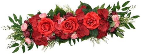 Red Wedding Arch Artificial Flower Swag Decorations