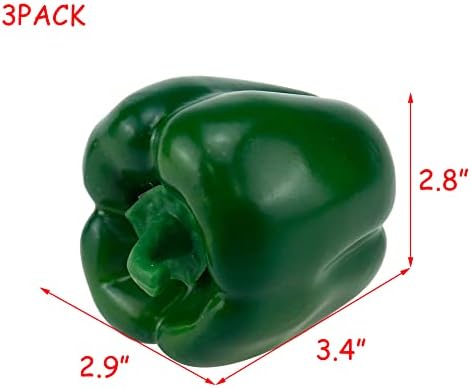 HEVSTIL 3Pack Artificial Bell Peppers for Decor and Photography