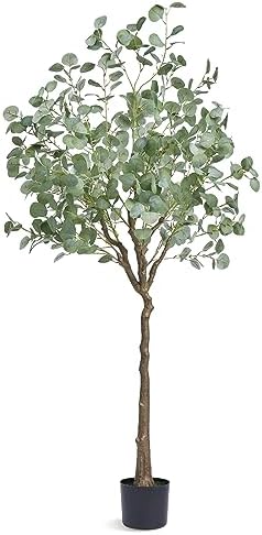 VEVOR 6 FT Artificial Eucalyptus Tree with PE Material and Anti-Tip Protection