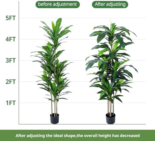 YEPDIN 5 FT Artificial Dracaena Tree with Pot