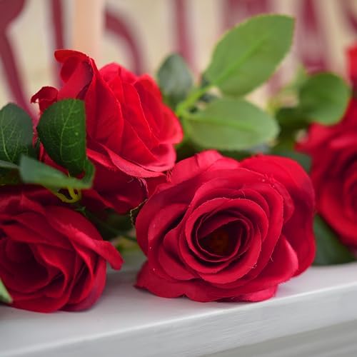 FiveSeasonStuff 29 Ft Rose Silk Garland Set for Wedding and Garden