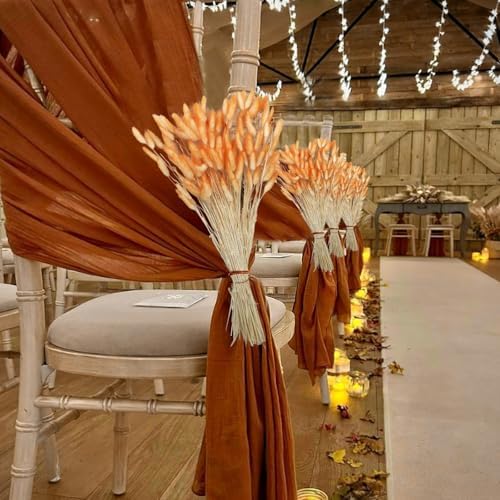 120 Pcs Dark Orange Dried Lagurus Ovatus Flowers