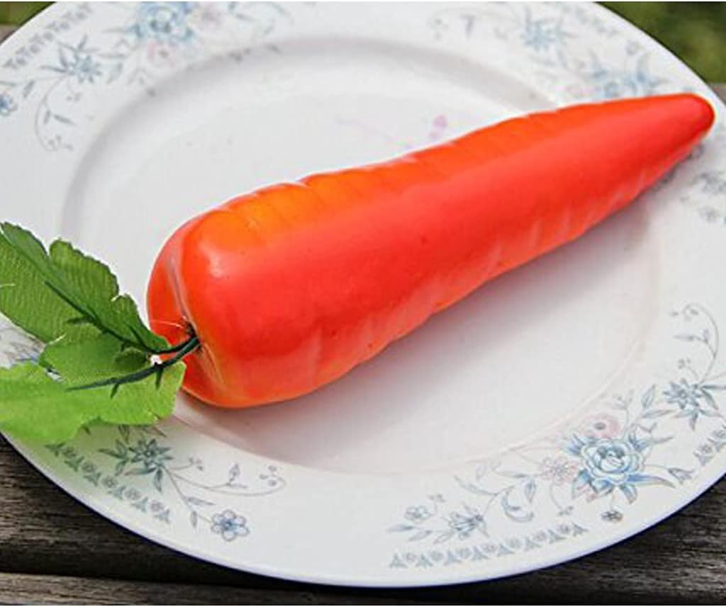 Orange Artificial Vegetables Decorative Reusable Plastic Carrot Home Decor