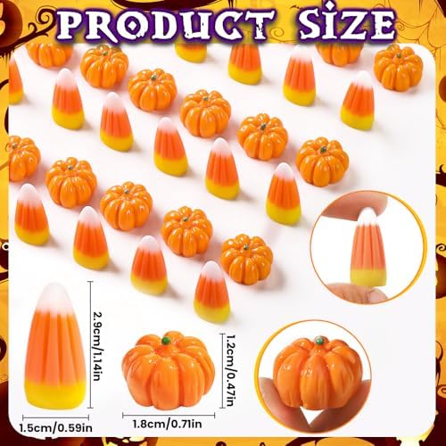 70pcs Halloween Mini Resin Pumpkins Candy Corn Decorations