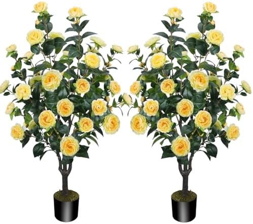 36FT Artificial Camellia Tree 2PCS with Dried Moss