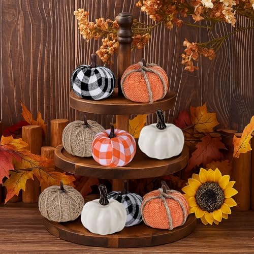 HAKACC 10PCS Artificial Pumpkins Fall Decor