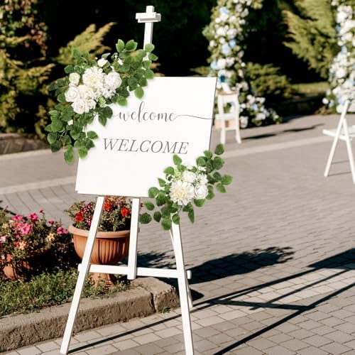 2 Packs Artificial Flower Wedding Arch Set 2820 Inch Swags