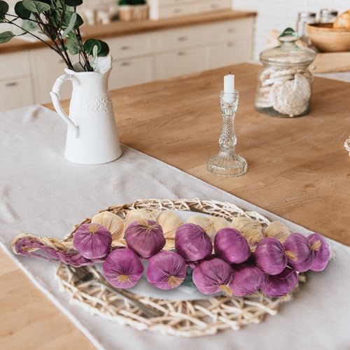 MAGICLULU Artificial Garlic Skewers 2pcs White Purple