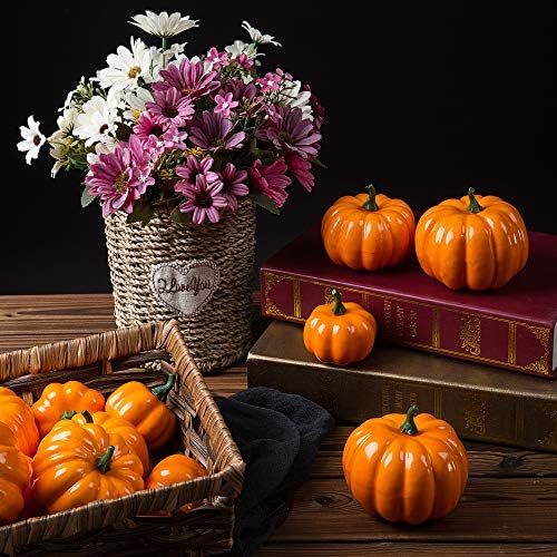 Ogrmar 12 Pack Assorted Artificial Pumpkins