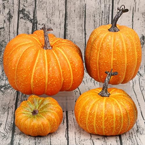 Gresorth 4 PCS Artificial Pumpkin Fall Decoration