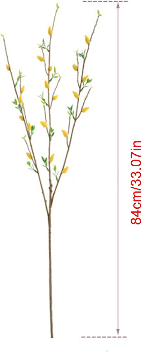 Firlar 6PCS Artificial Silver Pussy Willow Branches 33 Inch