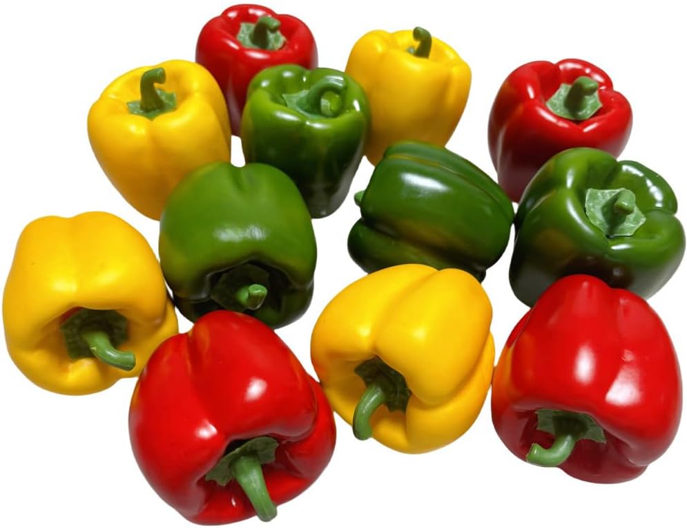 12pcs Artificial Bell Peppers for Kitchen Decoration