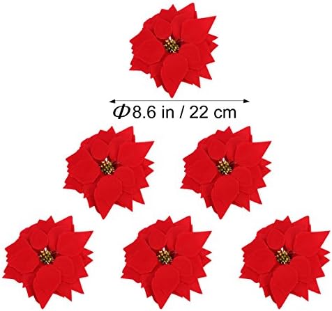 VORCOOL Artificial Poinsettia Flower Heads