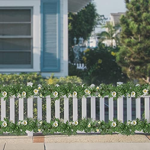 SOMYTING Artificial Daisy Garland 56 Ft White 2pcs