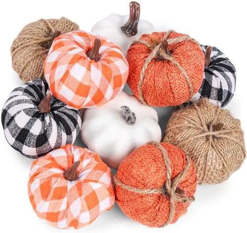 HAKACC 10PCS Artificial Pumpkins Fall Decor