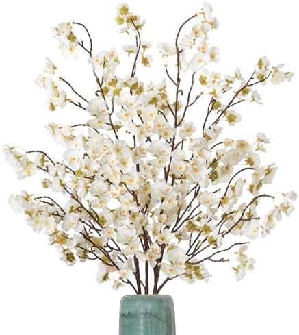 4 Pcs Artificial Cherry Blossom Flower Branches for Home Decor Spring Centerpieces