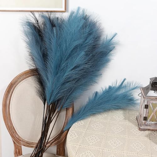 Yanchipanghe 3Pcs Artificial Pampas Grass Bouquet Gray
