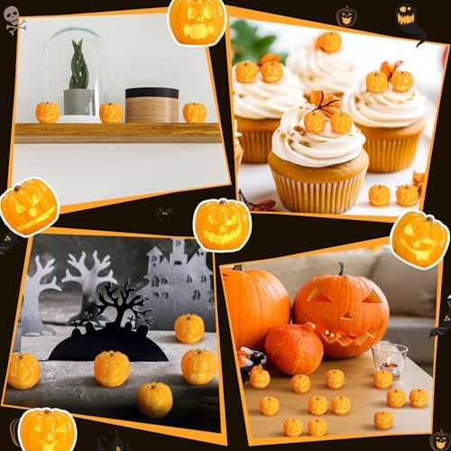 50 Pcs Mini Resin Pumpkins Halloween Decor Favors Gifts