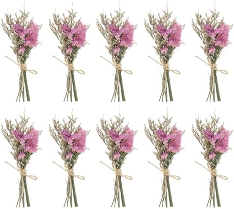 PATIKIL Mini Dried Flower Bouquet Pink Boho Decor