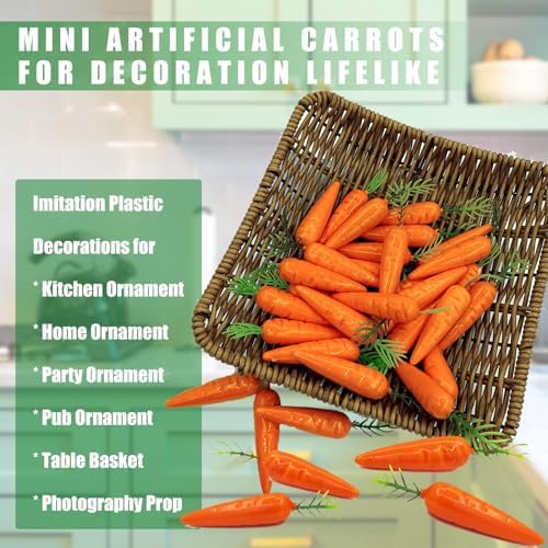 Tuxiaobu Artificial Carrots 30 Pcs Lifelike Decoration