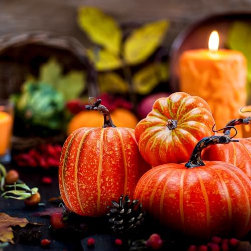 Gresorth 4 PCS Artificial Pumpkin Fall Decoration