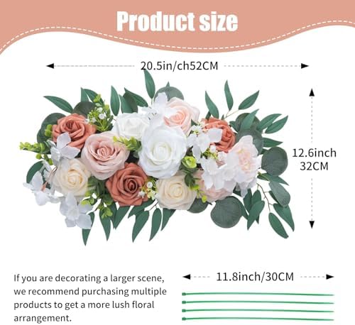 2PCS Artificial Wedding Arch Flowers Centerpieces for Tables