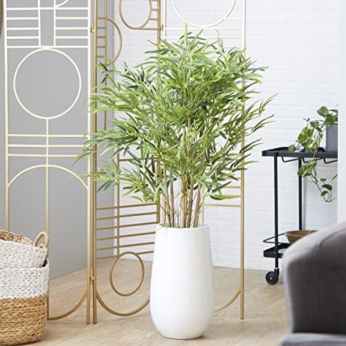 Deco 79 Artificial Bamboo Tree with Realistic Leaves and Fiberglass Pot