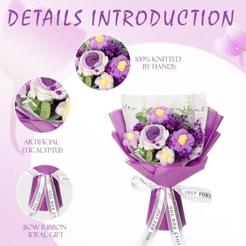 Handmade Crochet Flower Bouquet with Daisies and Gypsophila