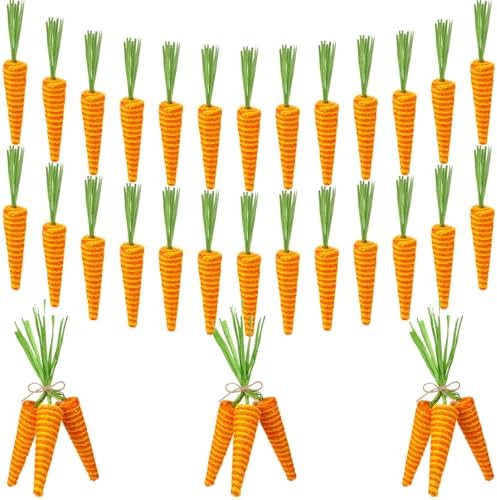 20 Pcs Easter Carrots Decor Sisal Fiber Garland