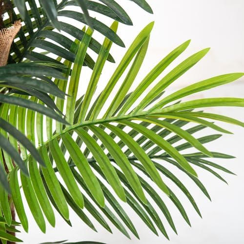 5FT Artificial Palm Tree with Realistic Fiber Trunk and White Planter