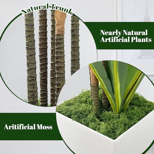 Realistic Artificial Dracaena Tree 5FT with White Planter