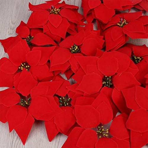 VORCOOL Artificial Poinsettia Flower Heads