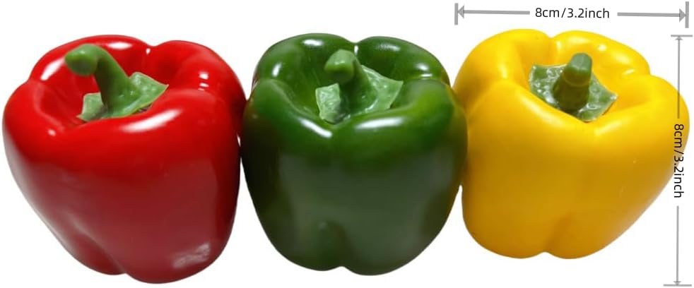 12pcs Artificial Bell Peppers for Kitchen Decoration