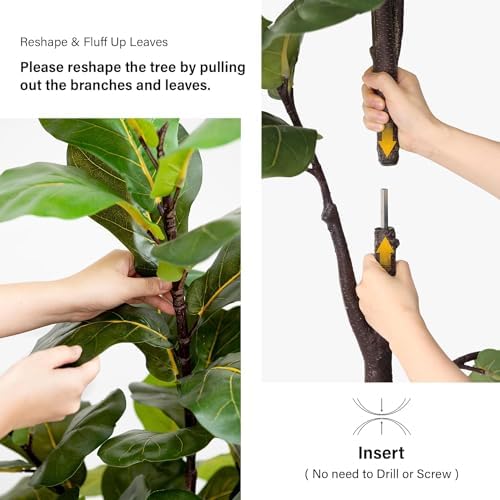 6FT Fiddle Leaf Fig Artificial Tree with Pot