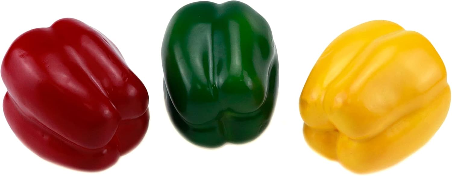 HEVSTIL 3Pack Artificial Bell Peppers for Decor and Photography