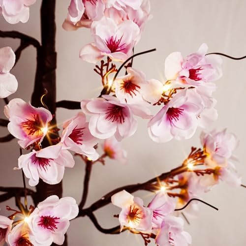 Uieke 4FT Cherry Blossom Tree with 48 Lights