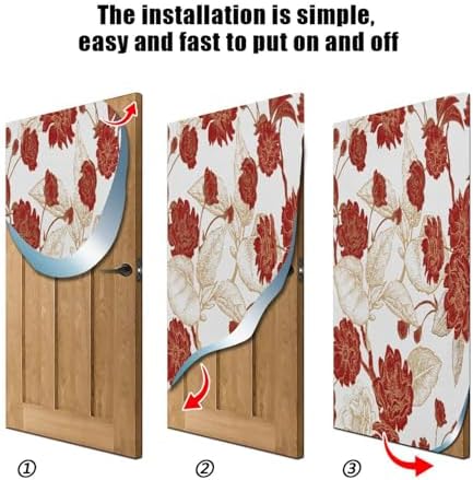 Susiyo Red Flowers Branches Halloween Door Cover
