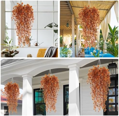 Fall Flower Artificial Hanging Plants Set of 3