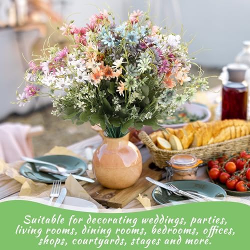 Riceshoot 24 Pcs Artificial Daisy Wildflowers for Home Decor