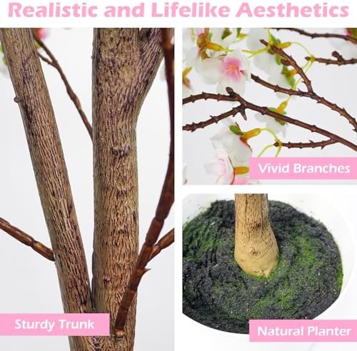Cherry Blossom Tree 6FT Artificial Pink Indoor Decor