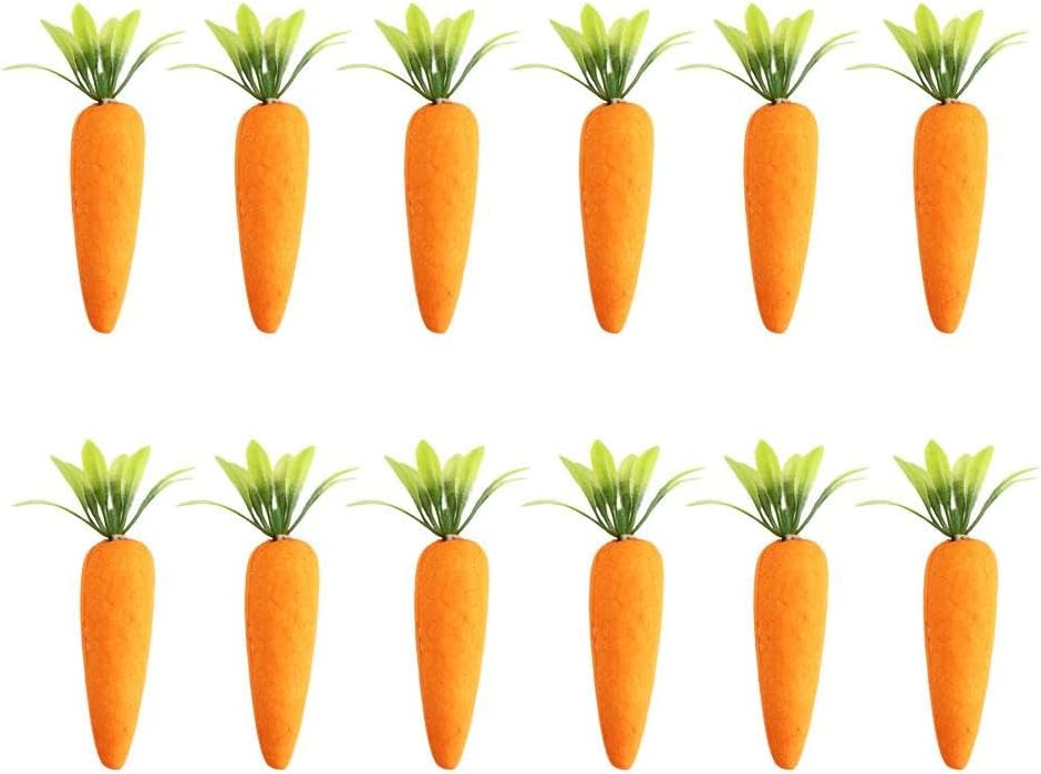 Kopida 12Pcs Set Artificial Carrots for Easter Decor