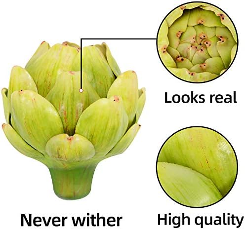 Large Green Artificial Artichoke Decor Set 6pcs