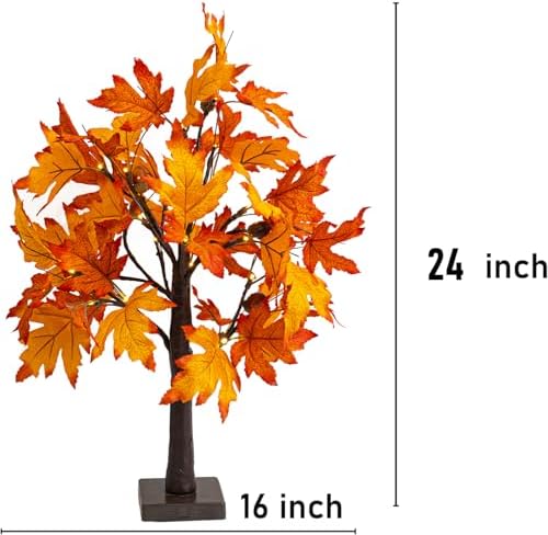 Dazzle Bright 2 Pack 24 Inch Lighted Maple Tree Decorations