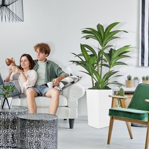 Realistic Artificial Dracaena Tree 5FT with White Planter